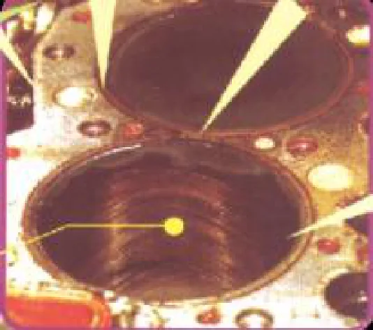 498Z after 1,000 hours: honing close-up