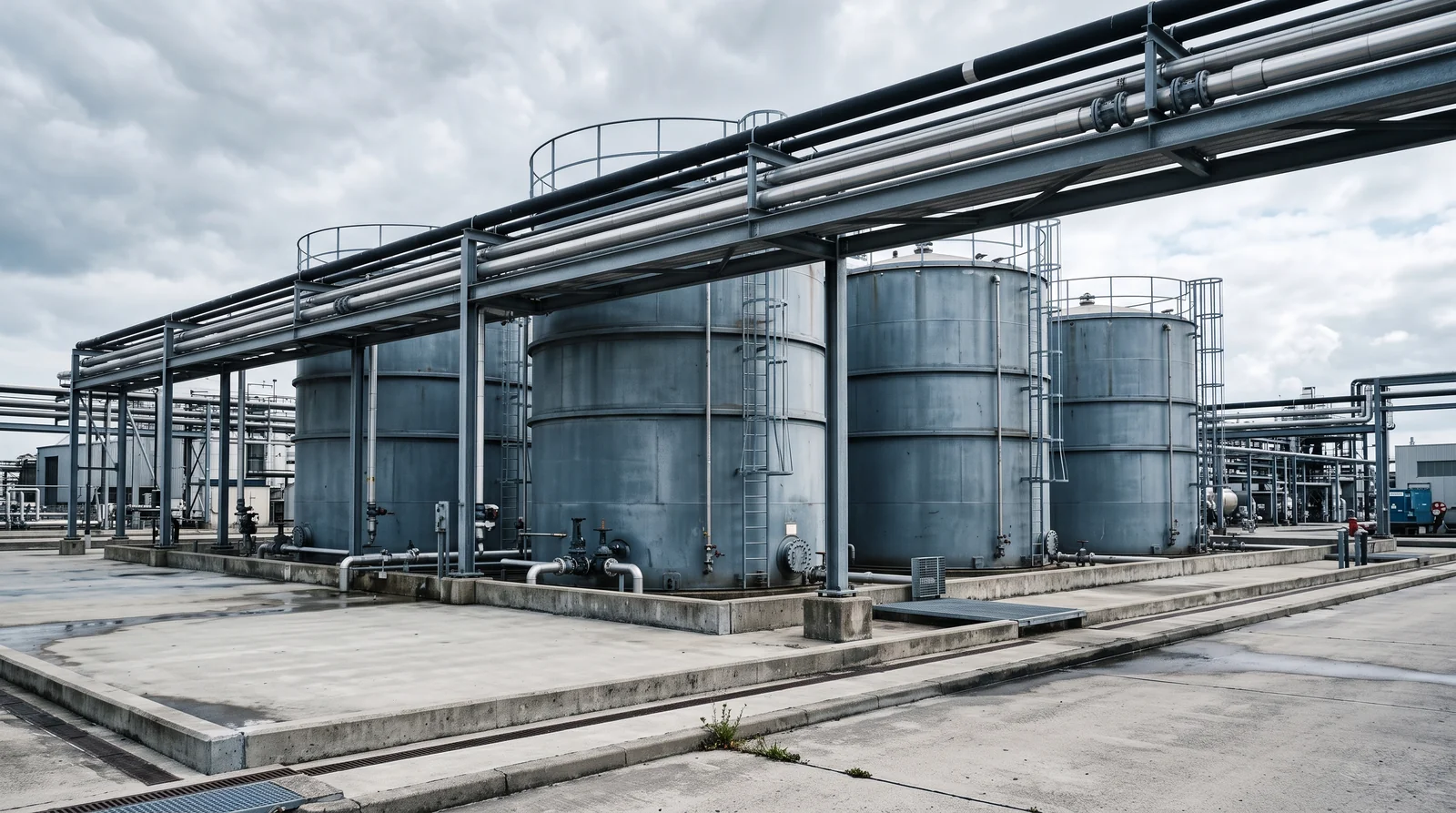 Base oil storage tanks